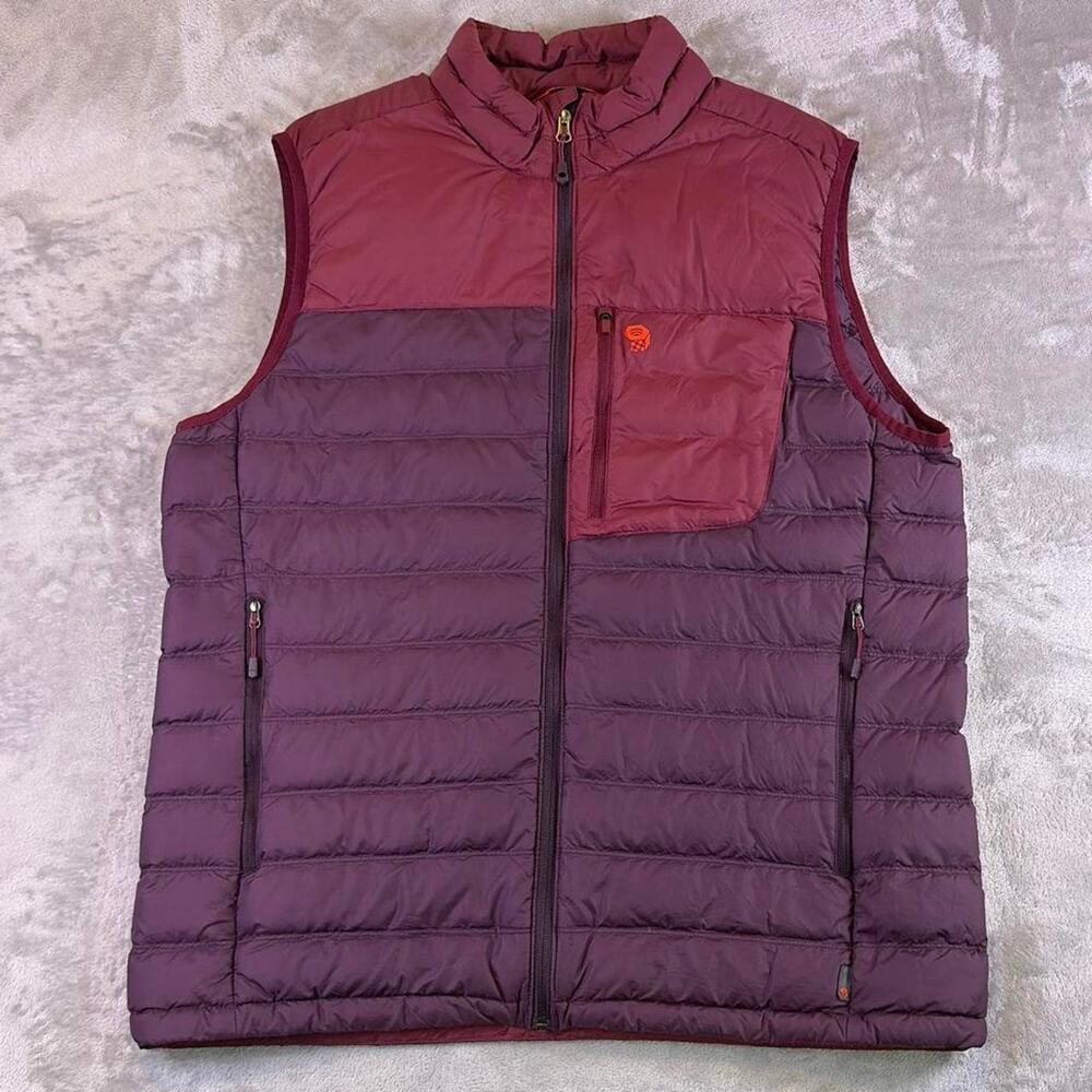 Mountain Hardwear Goose Down Puffer Vest Men’s XL Red Purple Lightweight
